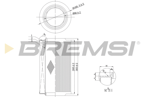 Filtre à air BREMSI FA0115