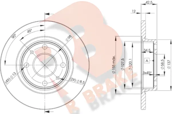 Disque de frein R BRAKE 78RBD21071