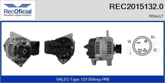 Alternateur RECOFICIAL REC2015132.0