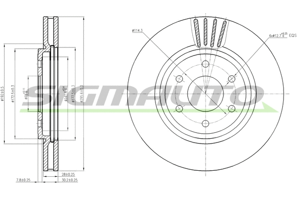 Disque de frein SIGMAUTO DBB761V
