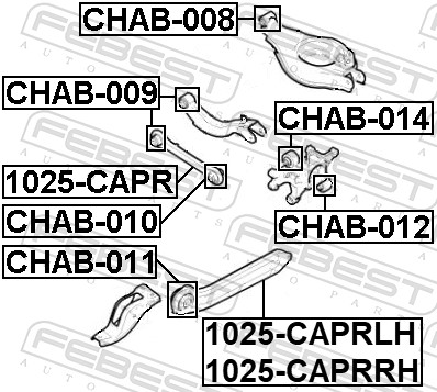 Bras de liaison, suspension de roue FEBEST 1025-CAPRLH