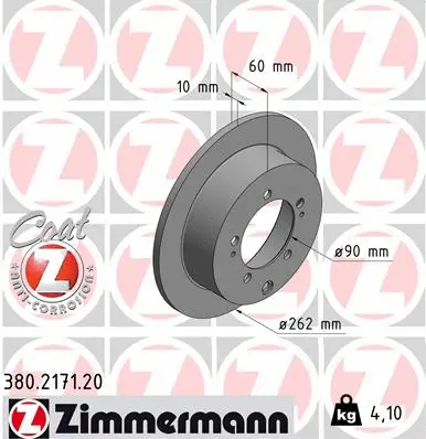 Disque de frein ZIMMERMANN 380.2171.20