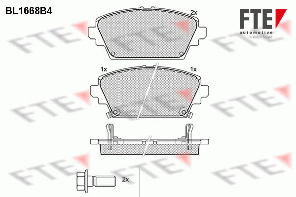 Kit de plaquettes de frein, frein à disque FTE 9010282