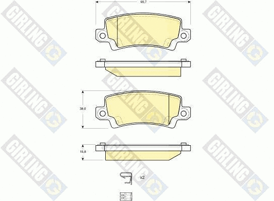 Kit de plaquettes de frein, frein à disque GIRLING 6132891
