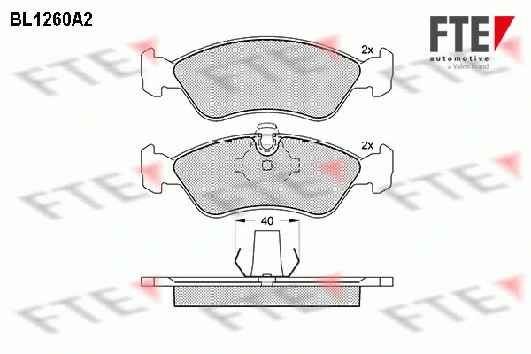 Kit de plaquettes de frein, frein à disque FTE 9010081