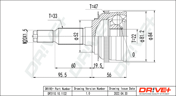 Jeu de joints, arbre de transmission Dr!ve+ DP2110.10.1132