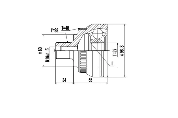 Jeu de joints, arbre de transmission DYNAMATRIX DCV818026