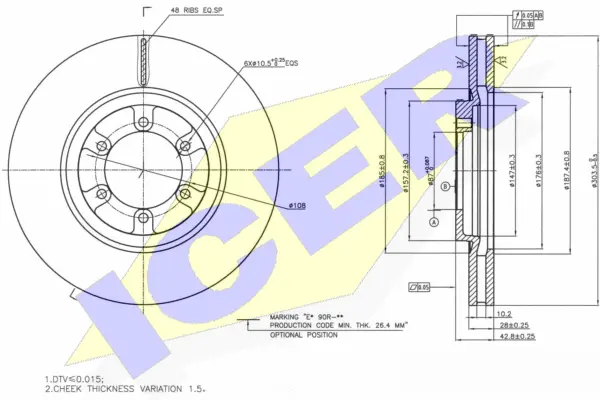 Disque de frein ICER 78BD0030-2