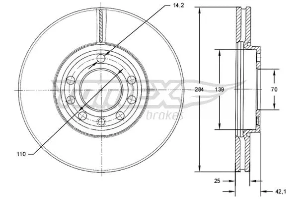 Disque de frein TOMEX Brakes TX 71-30
