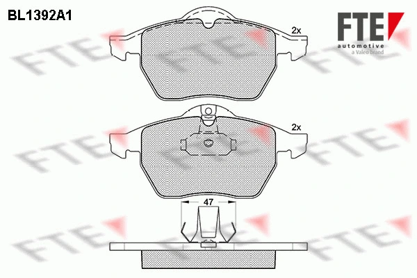 Kit de plaquettes de frein, frein à disque FTE 9010167