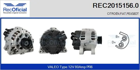 Alternateur RECOFICIAL REC2015156.0