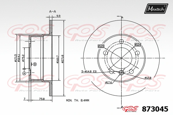 Disque de frein MAXTECH 873045