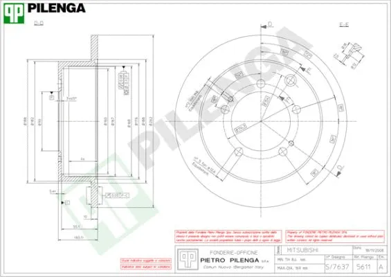 Disque de frein PILENGA 5611