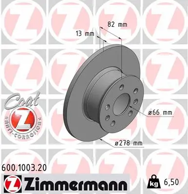 Disque de frein ZIMMERMANN 600.1003.20