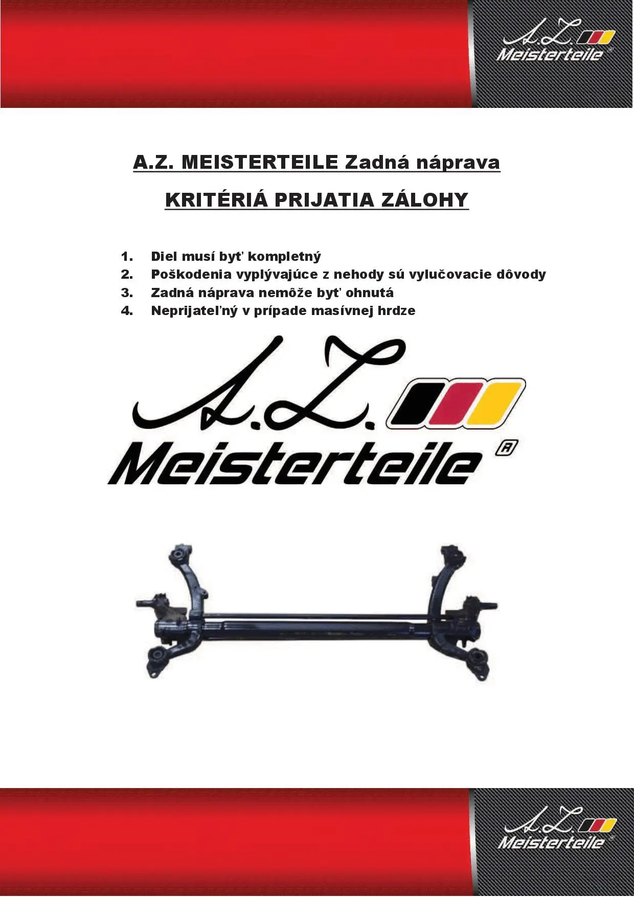 Corps d'essieu A.Z. Meisterteile AZMT-54-010-1000