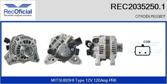 Alternateur RECOFICIAL REC2035250.1