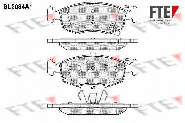 Kit de plaquettes de frein, frein à disque FTE 9010914