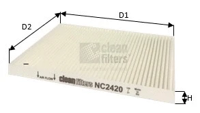 Filtre, air de l'habitacle CLEAN FILTERS NC2420