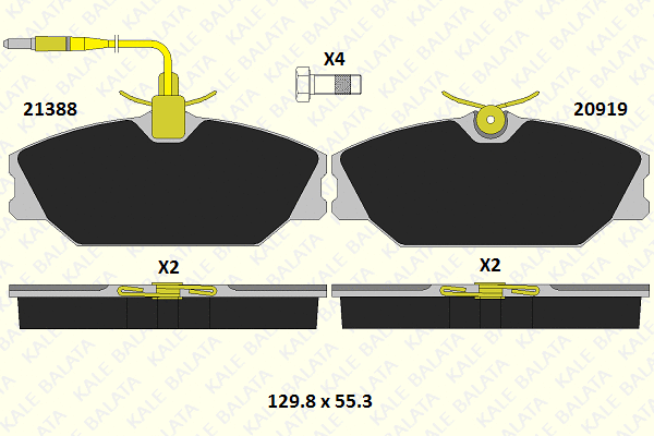 Kit de plaquettes de frein, frein à disque KALE 21388 183 45