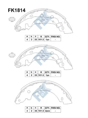 Jeu de mâchoires de frein FBK FK1814