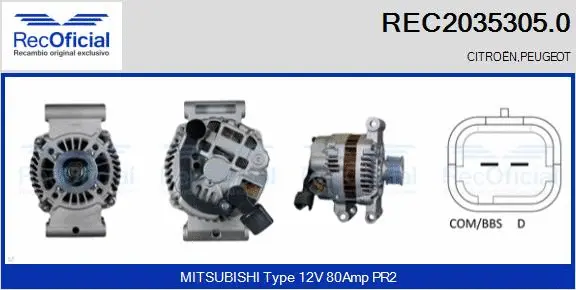 Alternateur RECOFICIAL REC2035305.0