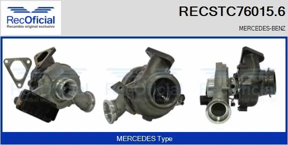 Turbocompresseur, suralimentation RECOFICIAL RECSTC76015.6