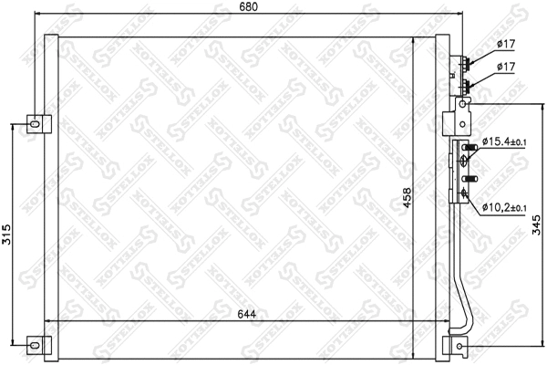 Condenseur, climatisation STELLOX 10-45576-SX