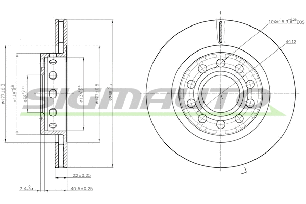 Disque de frein SIGMAUTO DBC181V