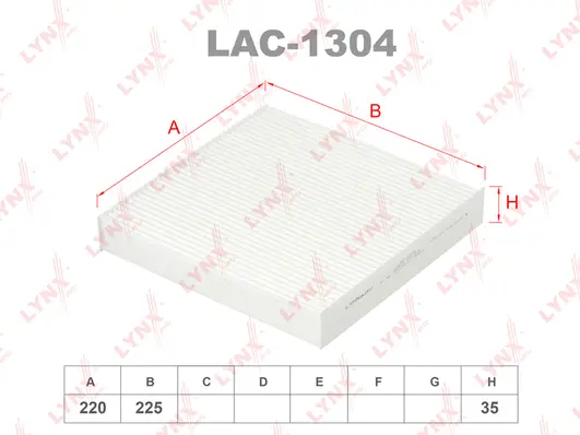 Filtre, air de l'habitacle LYNXAUTO LAC-1304