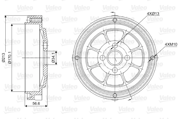 Tambour de frein VALEO 237022