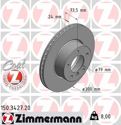 Disque de frein ZIMMERMANN 150.3427.20