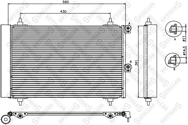 Condenseur, climatisation STELLOX 10-45557-SX
