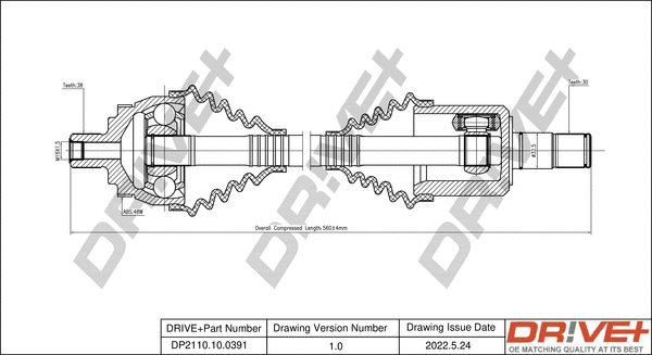 Arbre de transmission Dr!ve+ DP2110.10.0391