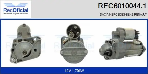 Démarreur RECOFICIAL REC6010044.1