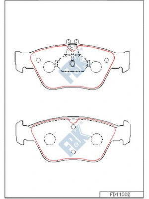 Kit de plaquettes de frein, frein à disque FBK FD11002