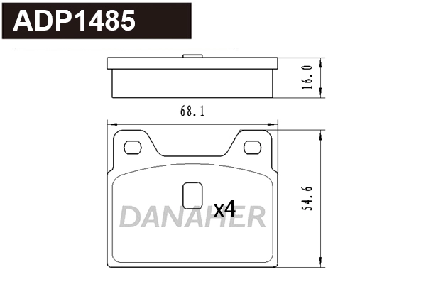 Kit de plaquettes de frein, frein à disque DANAHER ADP1485
