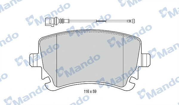 Kit de plaquettes de frein, frein à disque MANDO MBF015207