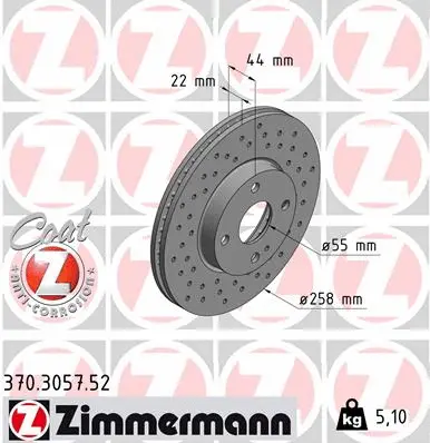 Disque de frein ZIMMERMANN 370.3057.52