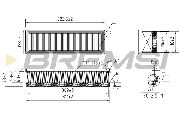 Filtre à air BREMSI FA0113