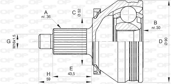 Jeu de joints, arbre de transmission OPEN PARTS CVJ5831.10