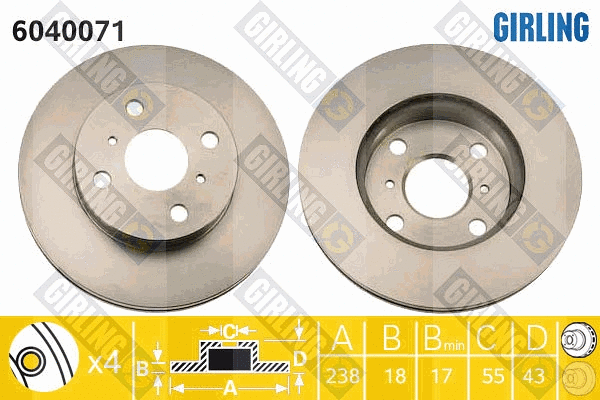 Disque de frein GIRLING 6040071