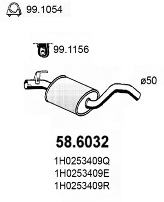 Silencieux central ASSO 58.6032