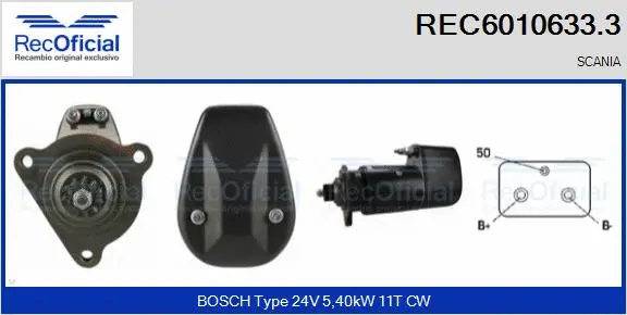 Démarreur RECOFICIAL REC6010633.3