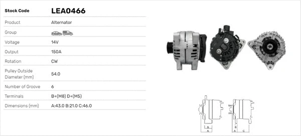 Alternateur LUSA LEA0466