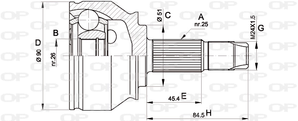 Jeu de joints, arbre de transmission OPEN PARTS CVJ5374.10