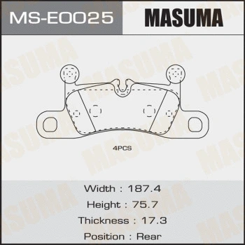 Jeu de mâchoires de frein MASUMA MS-E0025