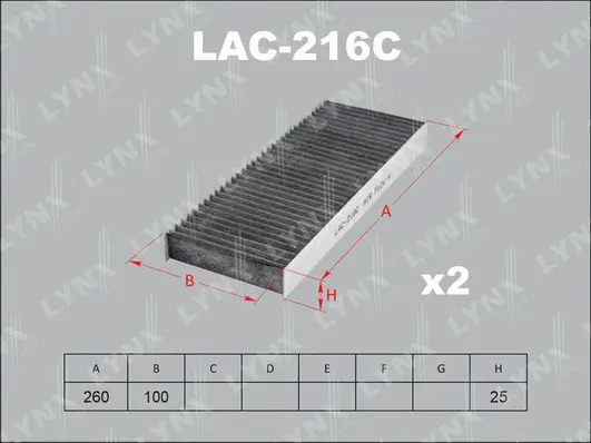 Filtre, air de l'habitacle LYNXAUTO LAC-216C