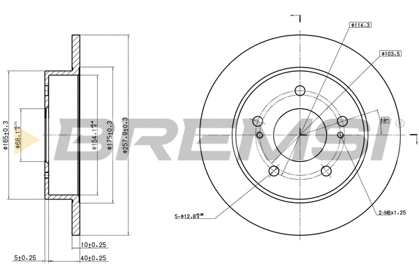 Disque de frein BREMSI CD6549S
