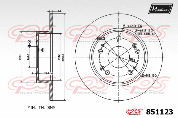 Disque de frein MAXTECH 851123