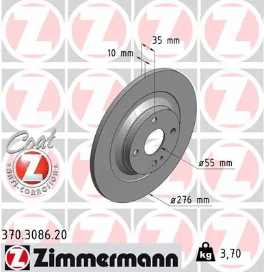 Disque de frein ZIMMERMANN 370.3086.20